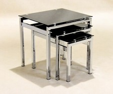 Nest of Tables Black Glass