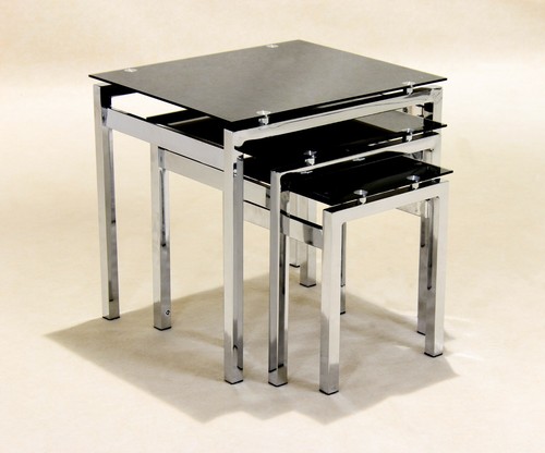 Nest tables black - black, glass