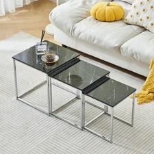 Nest of Tables Set of 3 White