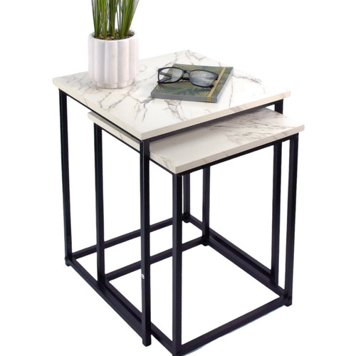 Set coffee table marble - of, 2
