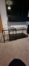 Black Glass Nest Of Tables Set