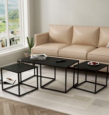 Nesting Tables, 3 Black Metal