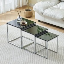 Nest of Tables Set of 3 Black