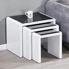 High Gloss Nest of 3 Coffee