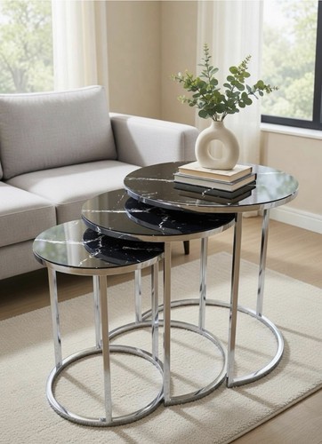 Genoa round nest tables set - round,
