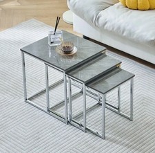 Nest of Tables Set of 3 White